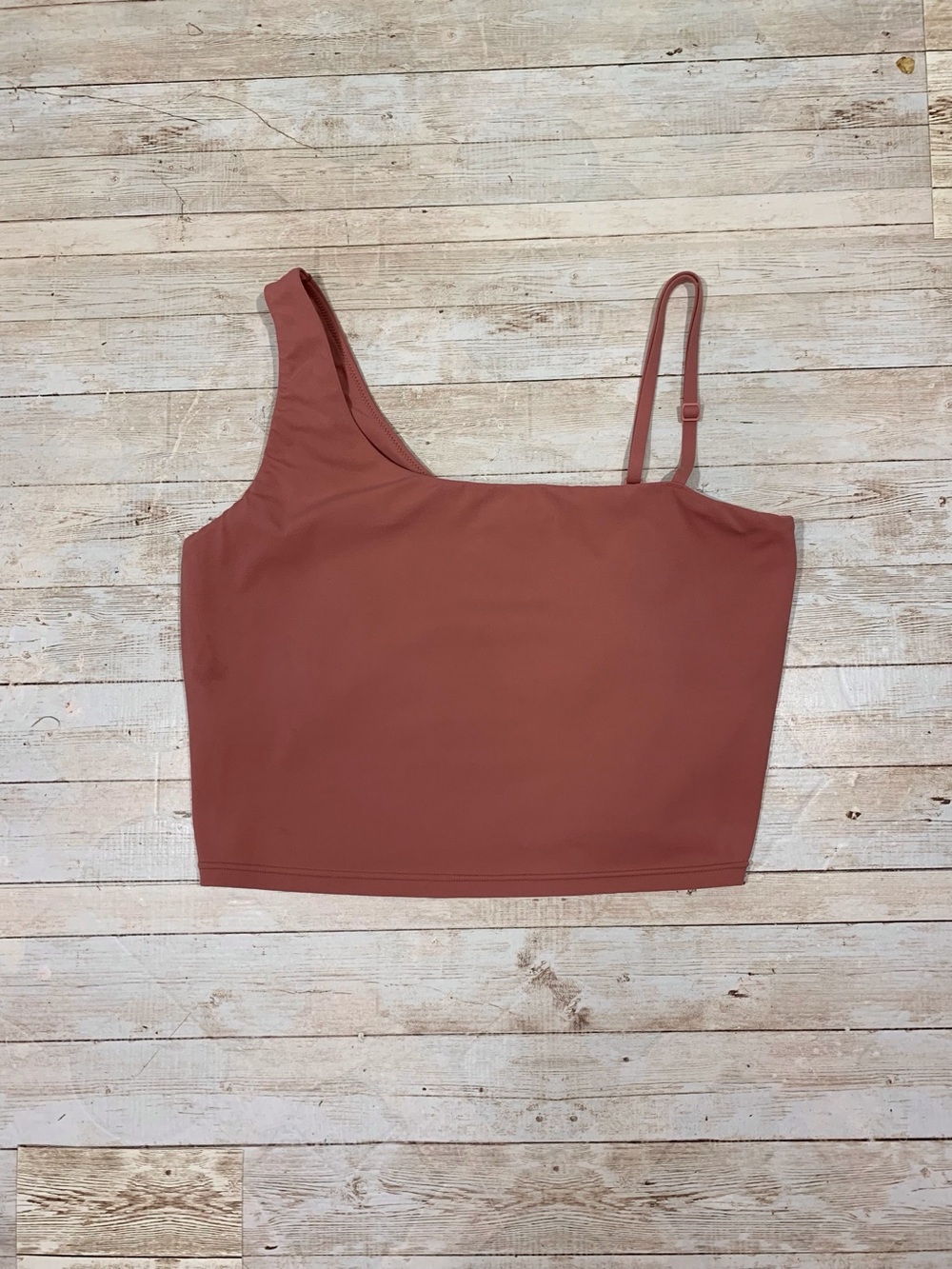 Aerie Offline Real Me One Shoulder Athletic Cropped Shelf Bra Tank Top Size L